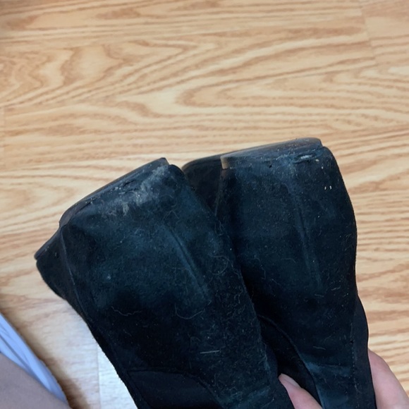 Stuart Weitzman Black Suede Wedge Boots Size 8M - Picture 6 of 7